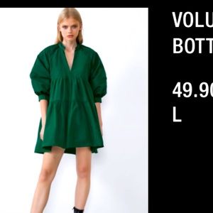 New with tags Zara voluminous taffeta dress size L